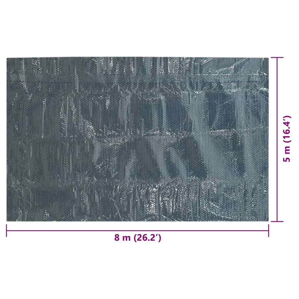 Treibende Pool-Solarplane PE 800x500 cm Schwarz und Blau