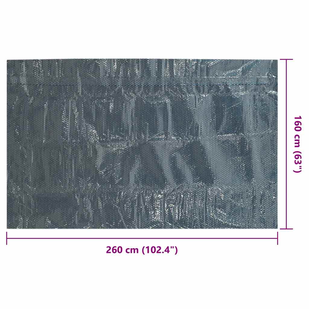 Treibende Pool-Solarplane PE 260x160 cm Schwarz und Blau
