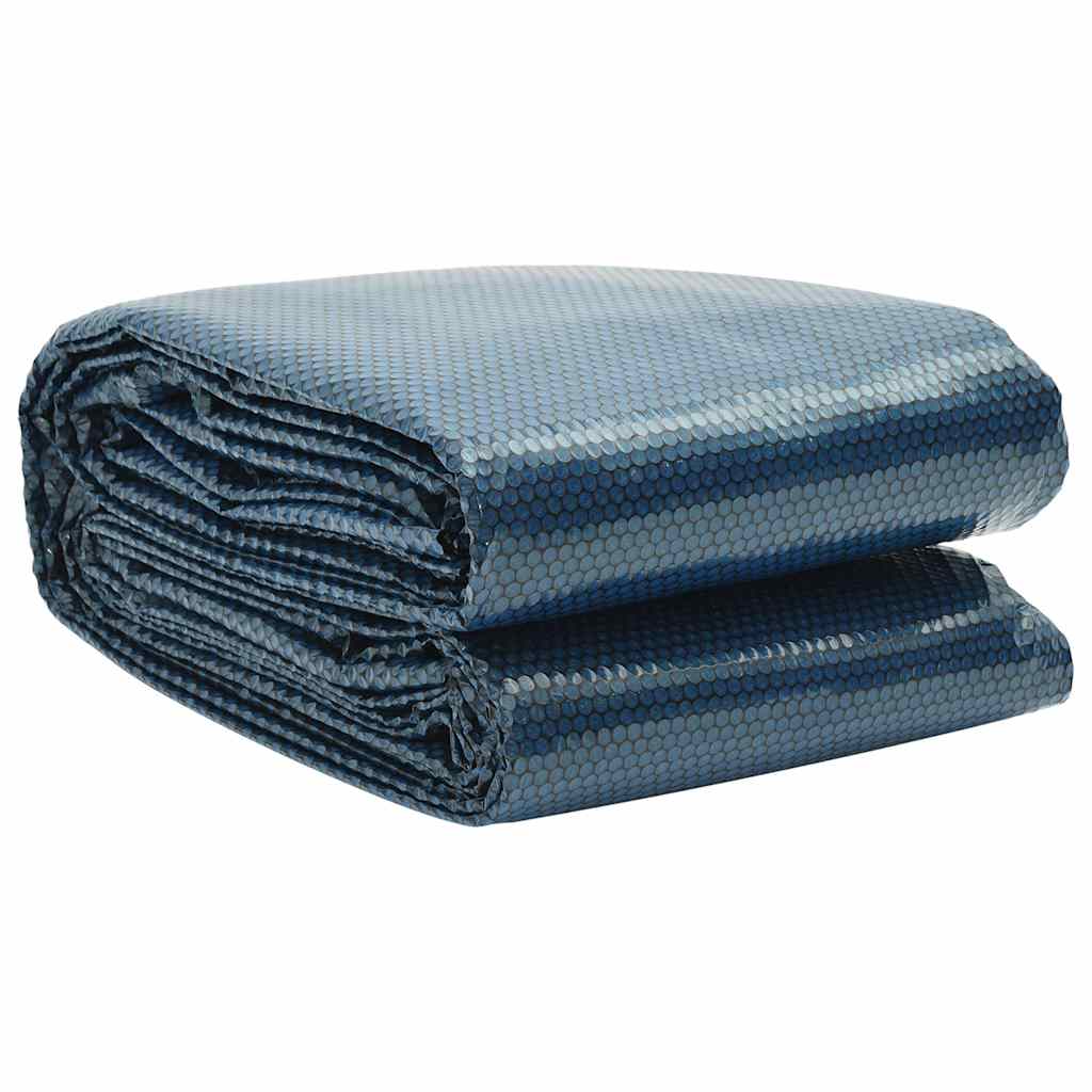 Treibende Pool-Solarplane PE 450x220 cm Schwarz und Blau