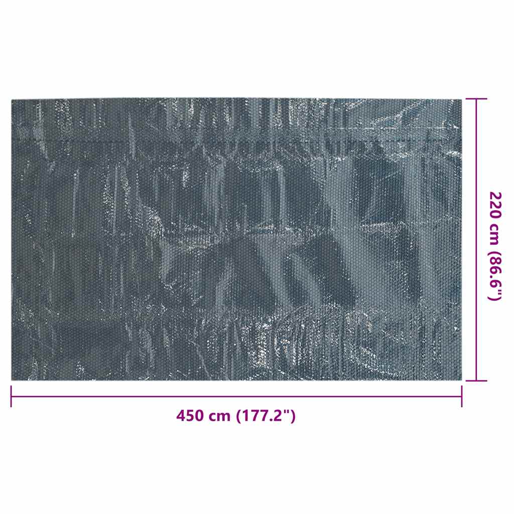 Treibende Pool-Solarplane PE 450x220 cm Schwarz und Blau