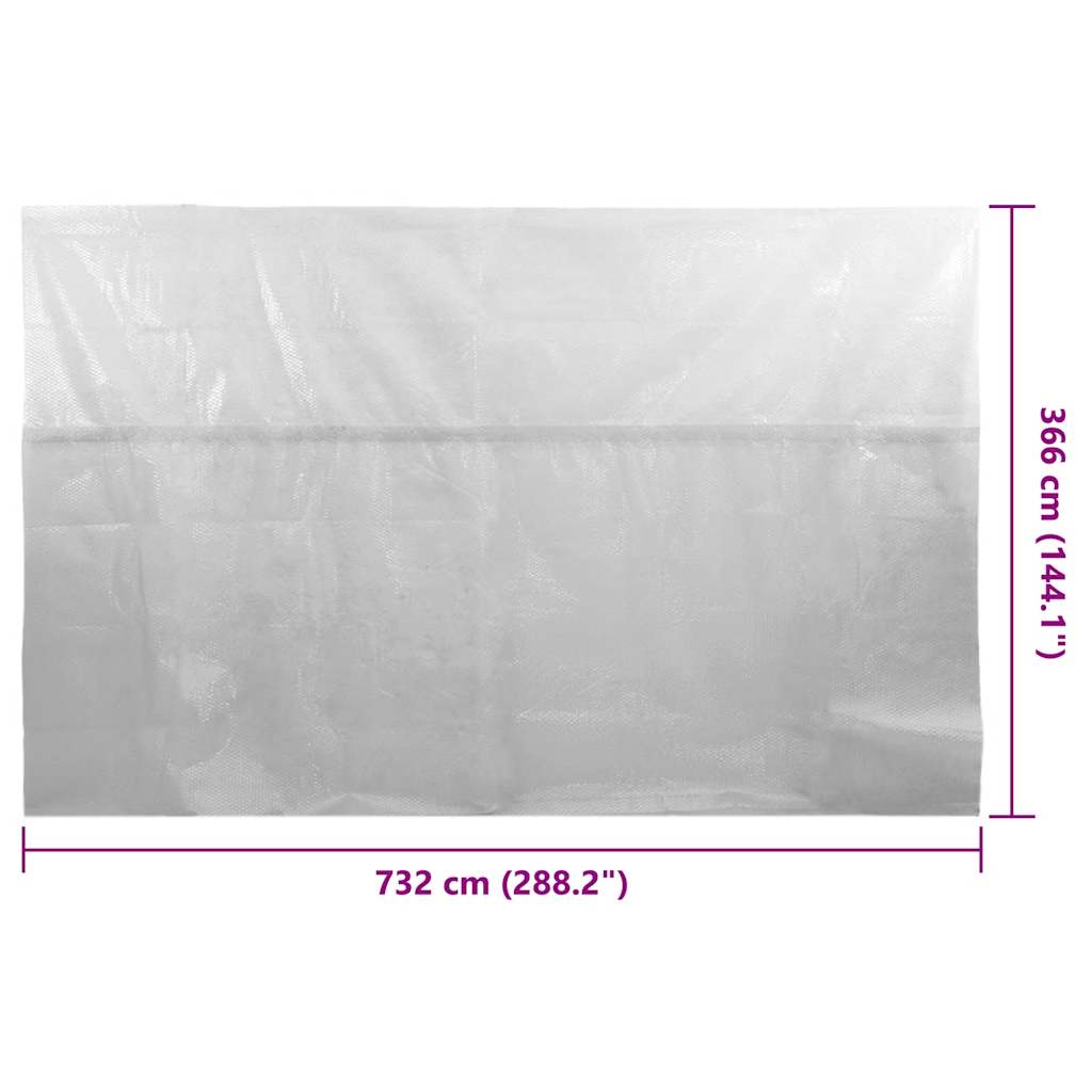 Treibende Pool-Solarplane PE 732x366 cm Grau