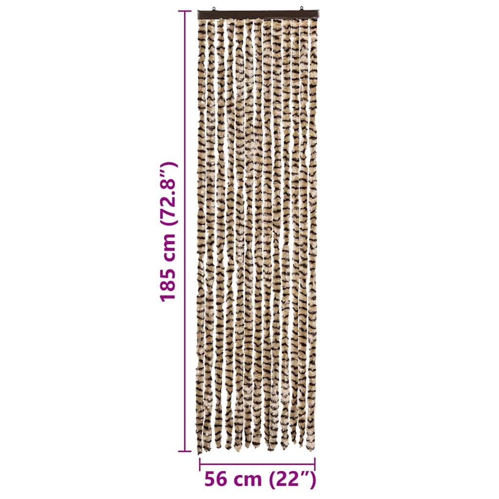 Insektenschutz-Vorhang Beige und Braun 56x185 cm Chenille