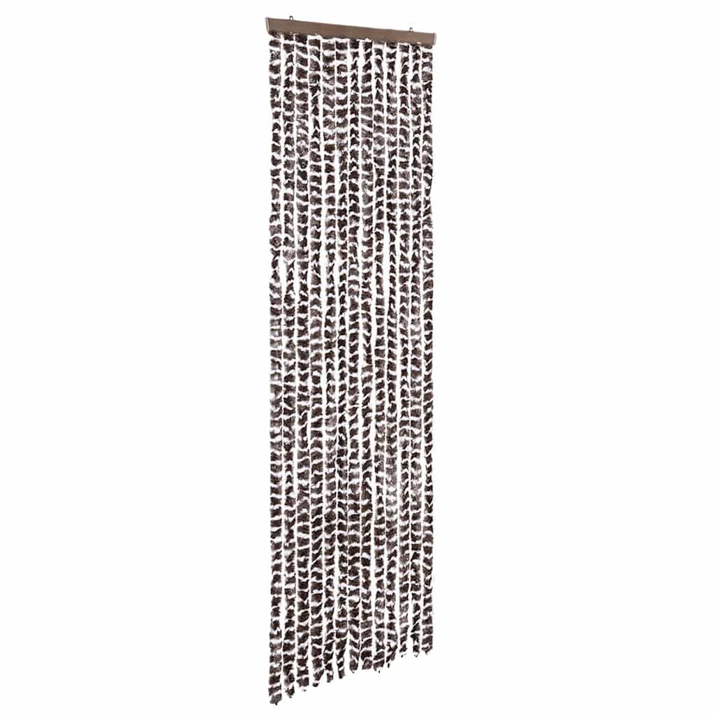Insektenschutz-Vorhang Braun und Weiß 56x185 cm Chenille
