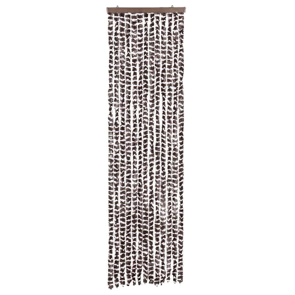 Insektenschutz-Vorhang Braun und Weiß 56x185 cm Chenille