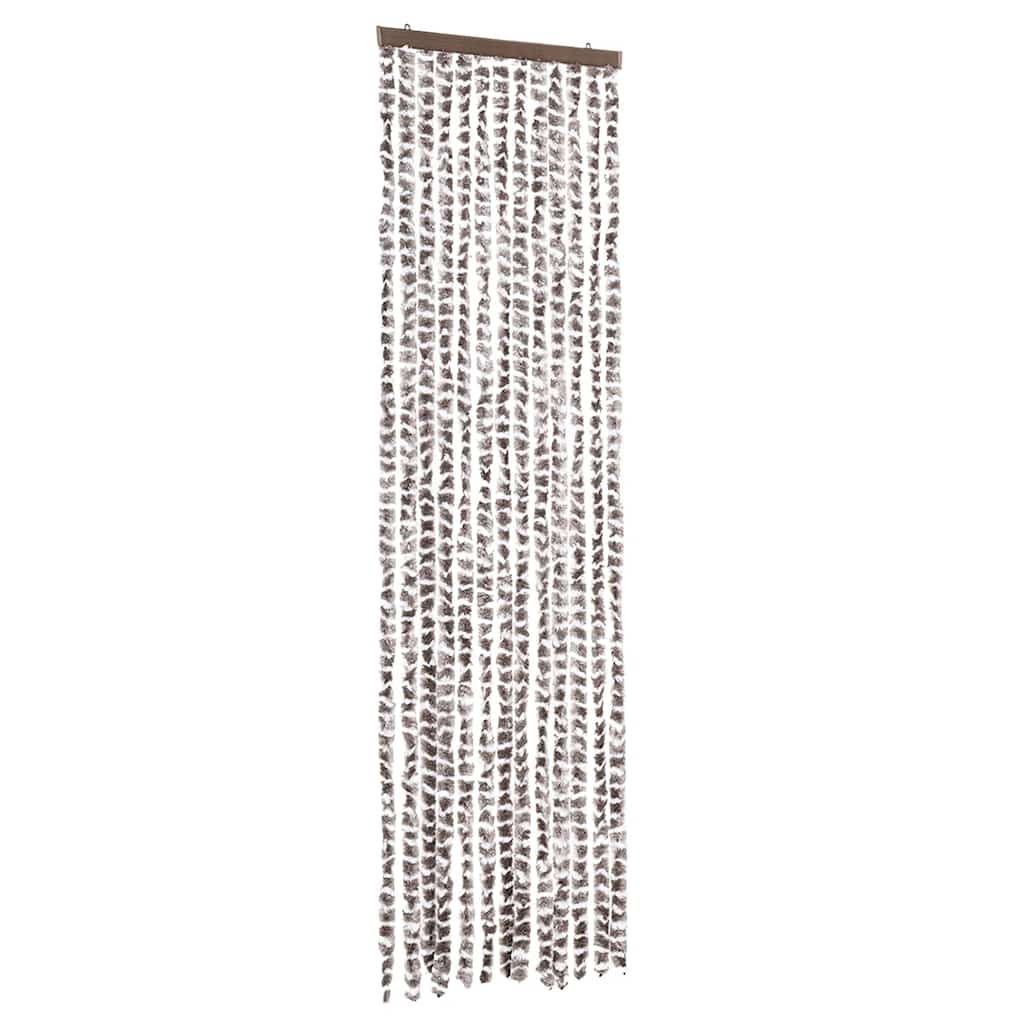 Insektenschutz-Vorhang Taupe und Weiß 56x185 cm Chenille