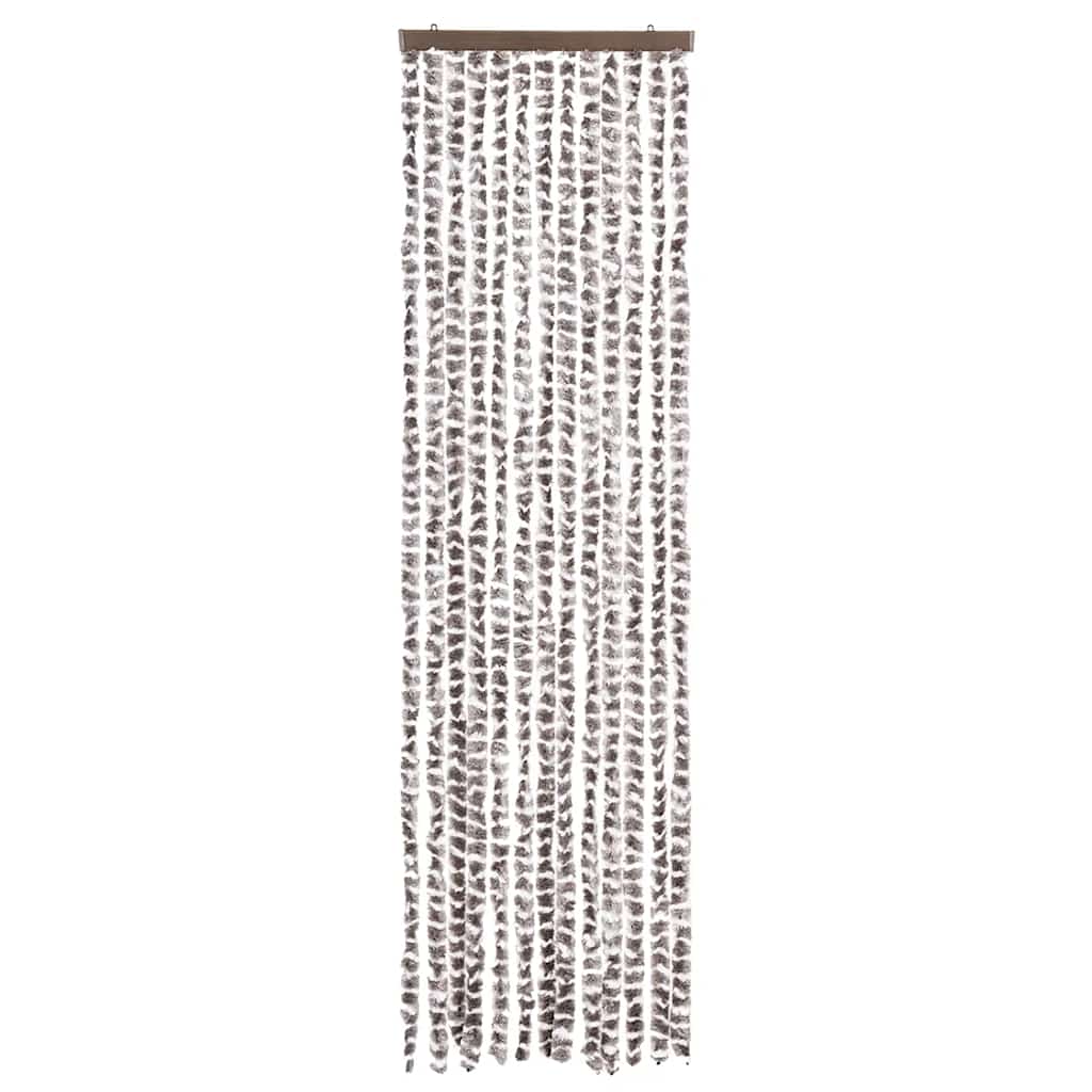 Insektenschutz-Vorhang Taupe und Weiß 56x185 cm Chenille