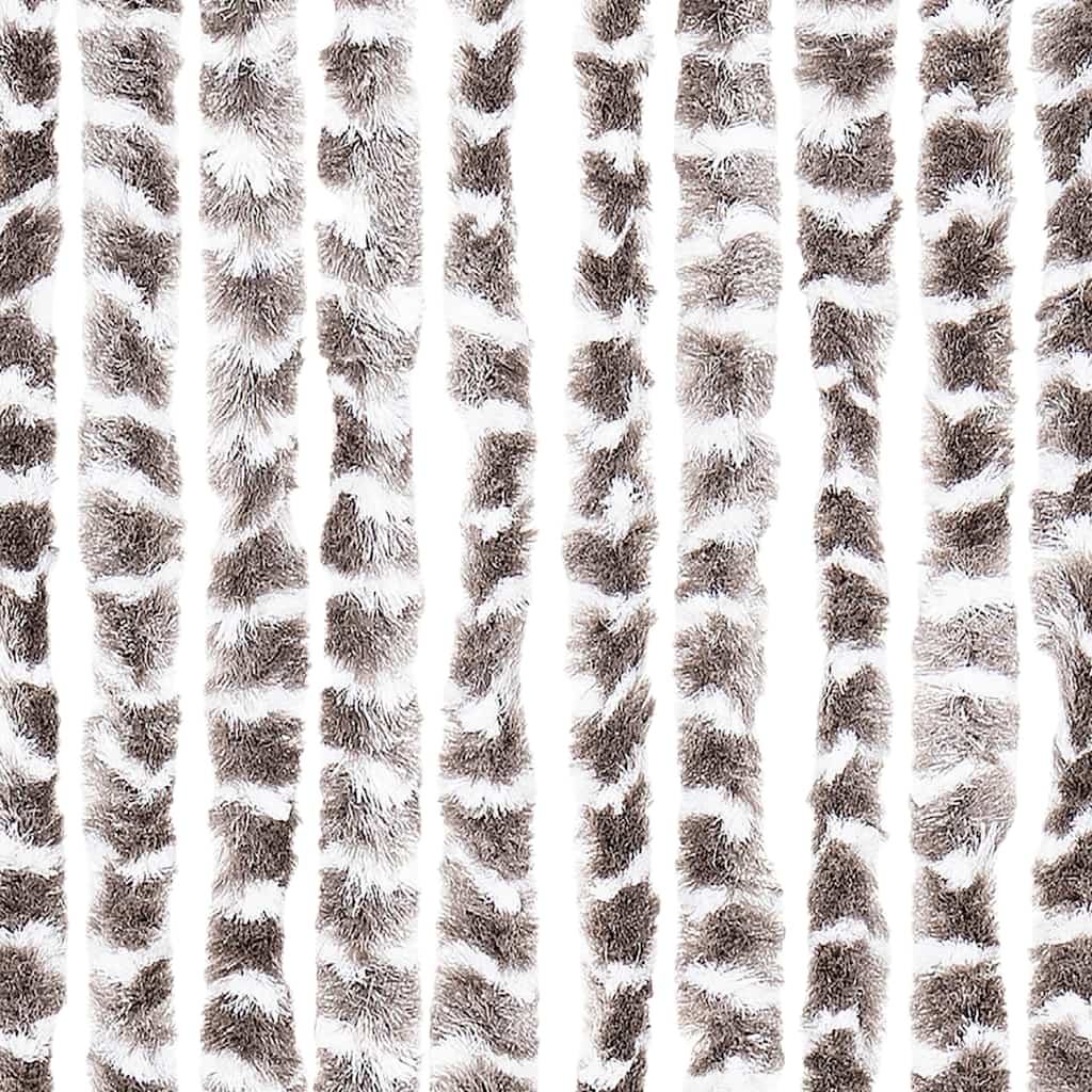 Insektenschutz-Vorhang Taupe und Weiß 56x185 cm Chenille