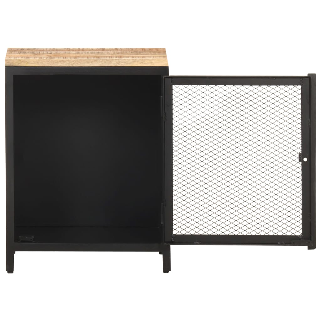 Nachttisch 40x30x53 cm Raues Mango-Massivholz