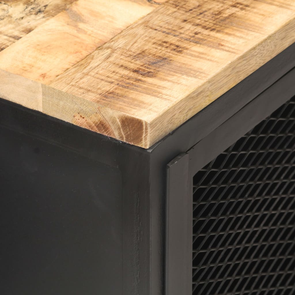 Nachttisch 40x30x53 cm Raues Mango-Massivholz