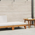 Modular-Fußhocker mit Cremeweißen Kissen Akazie Massivholz