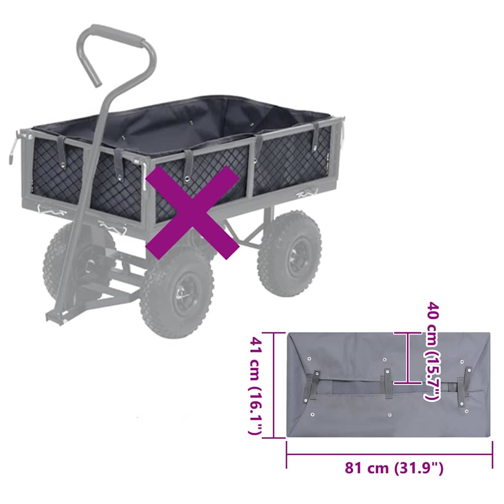Gartenwagen-Einlage Dunkelgrau 81x41x40 cm Stoff