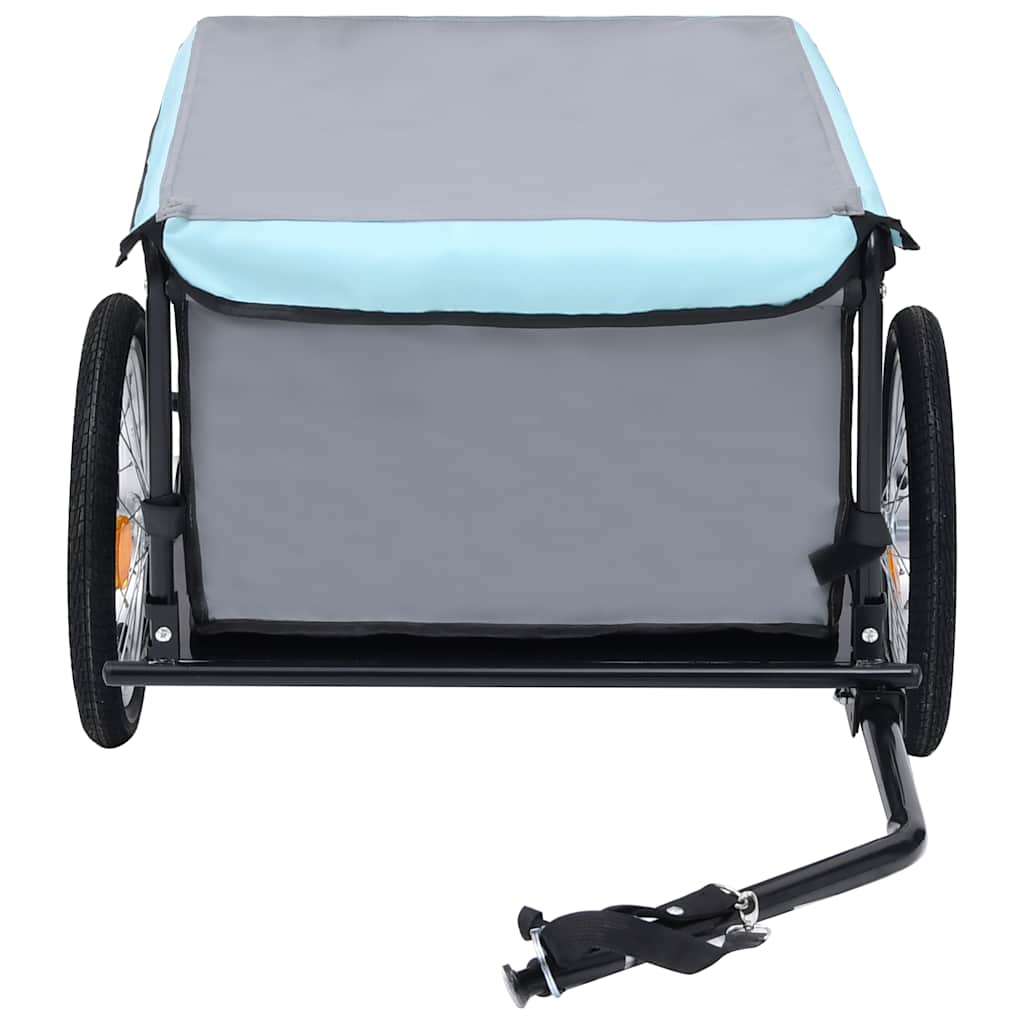 Fahrradanhänger Grau und Blau 65 kg
