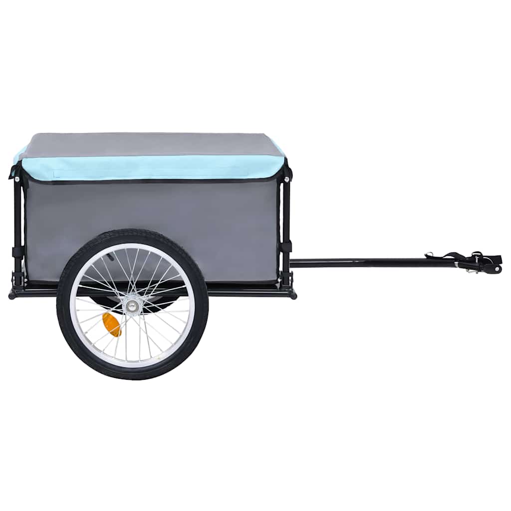 Fahrradanhänger Grau und Blau 65 kg