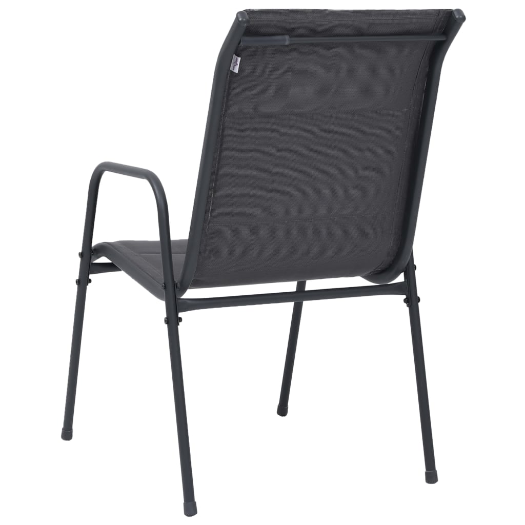 Stapelbare Gartenstühle 6 Stk. Stahl und Textiline Anthrazit