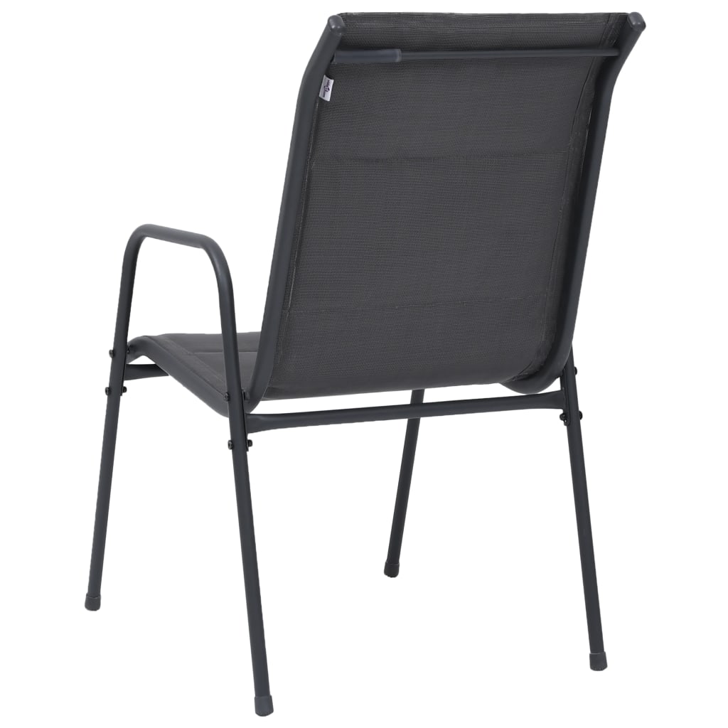 Stapelbare Gartenstühle 2 Stk. Stahl und Textiline Anthrazit