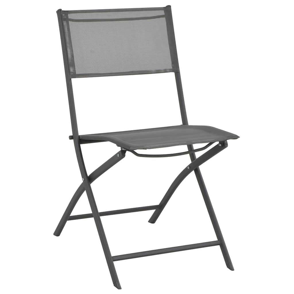 Klappbare Stühle für Außenbereich 4 Stk. Grau Stahl und Textilene