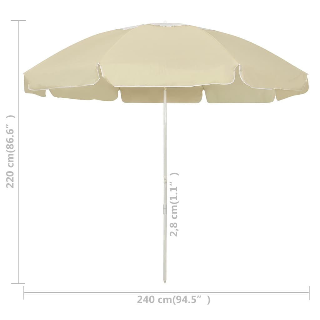 Strandschirm Sandgelb 240 cm