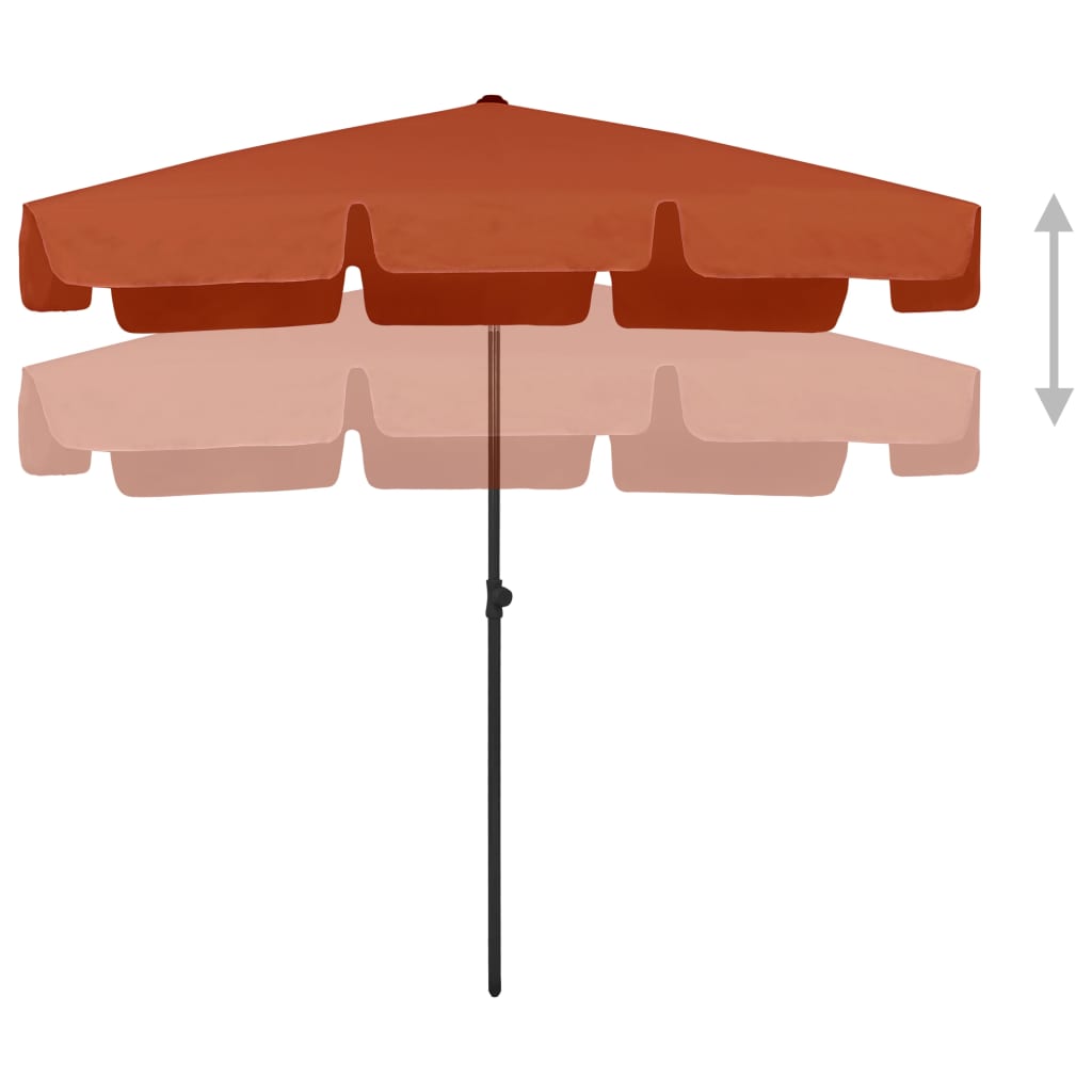 Strandschirm Terrakottarot 200x125 cm