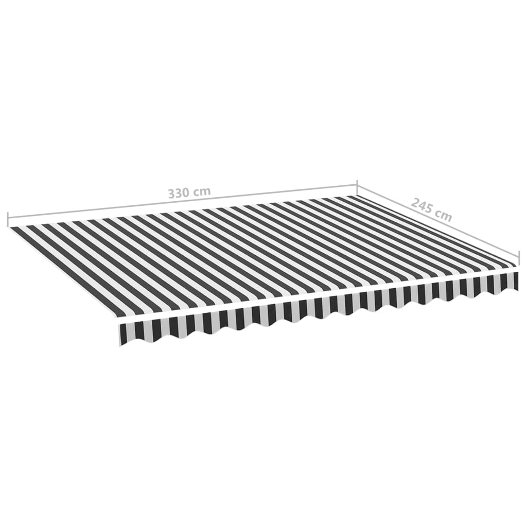 Markisenbespannung Anthrazit und Weiß 3,5x2,5 m