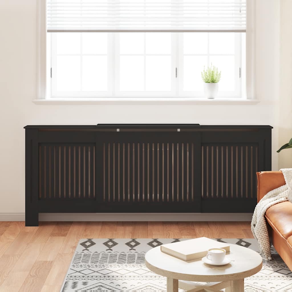Holzwerkstoff Heizkörperverkleidung Schwarz 205 cm