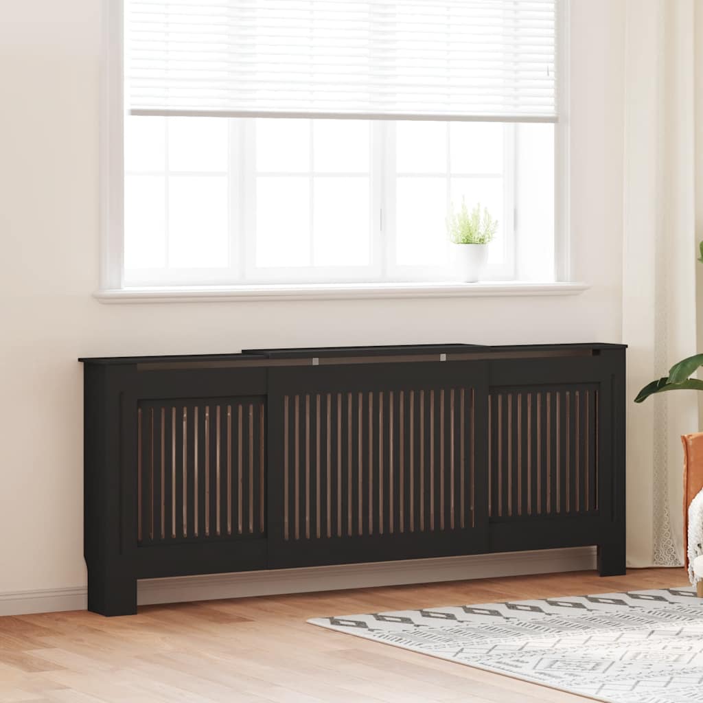 Holzwerkstoff Heizkörperverkleidung Schwarz 205 cm