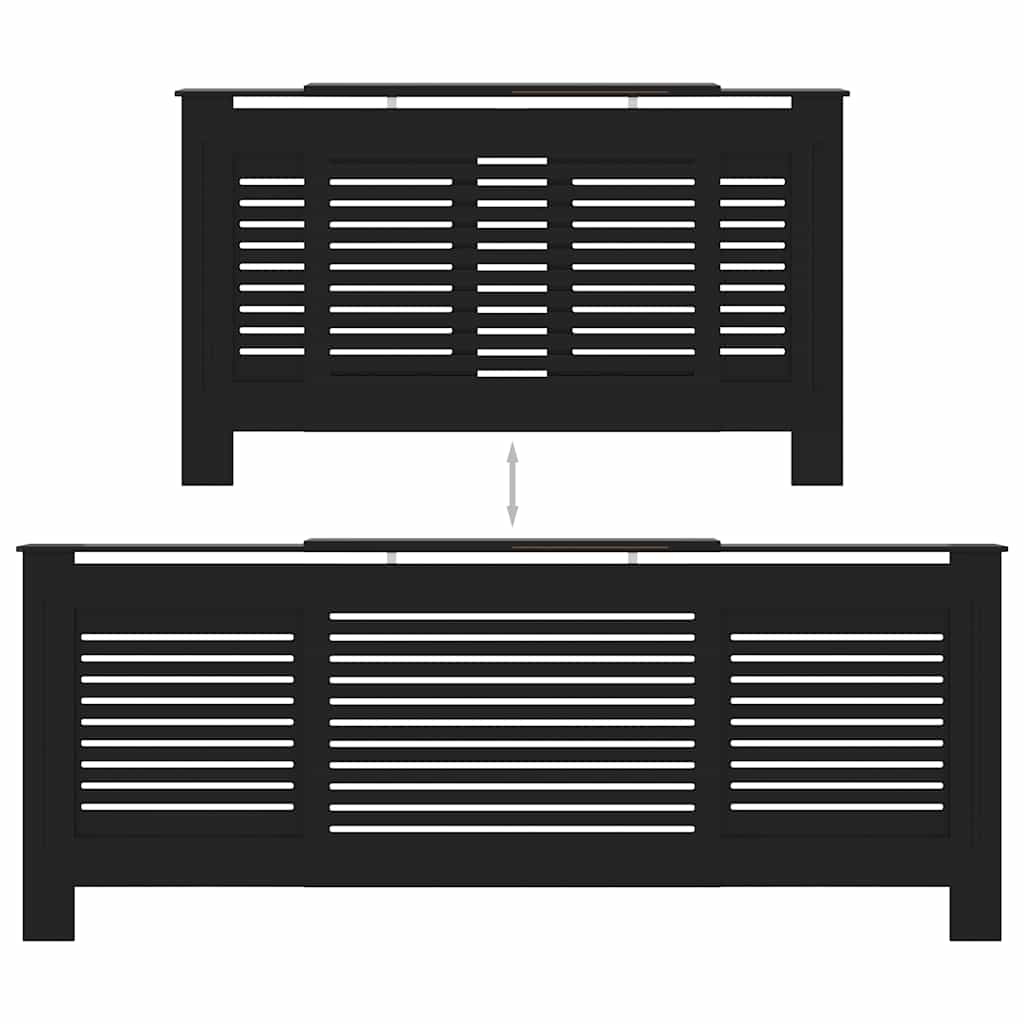 MDF Heizkörperverkleidung Schwarz 205 cm