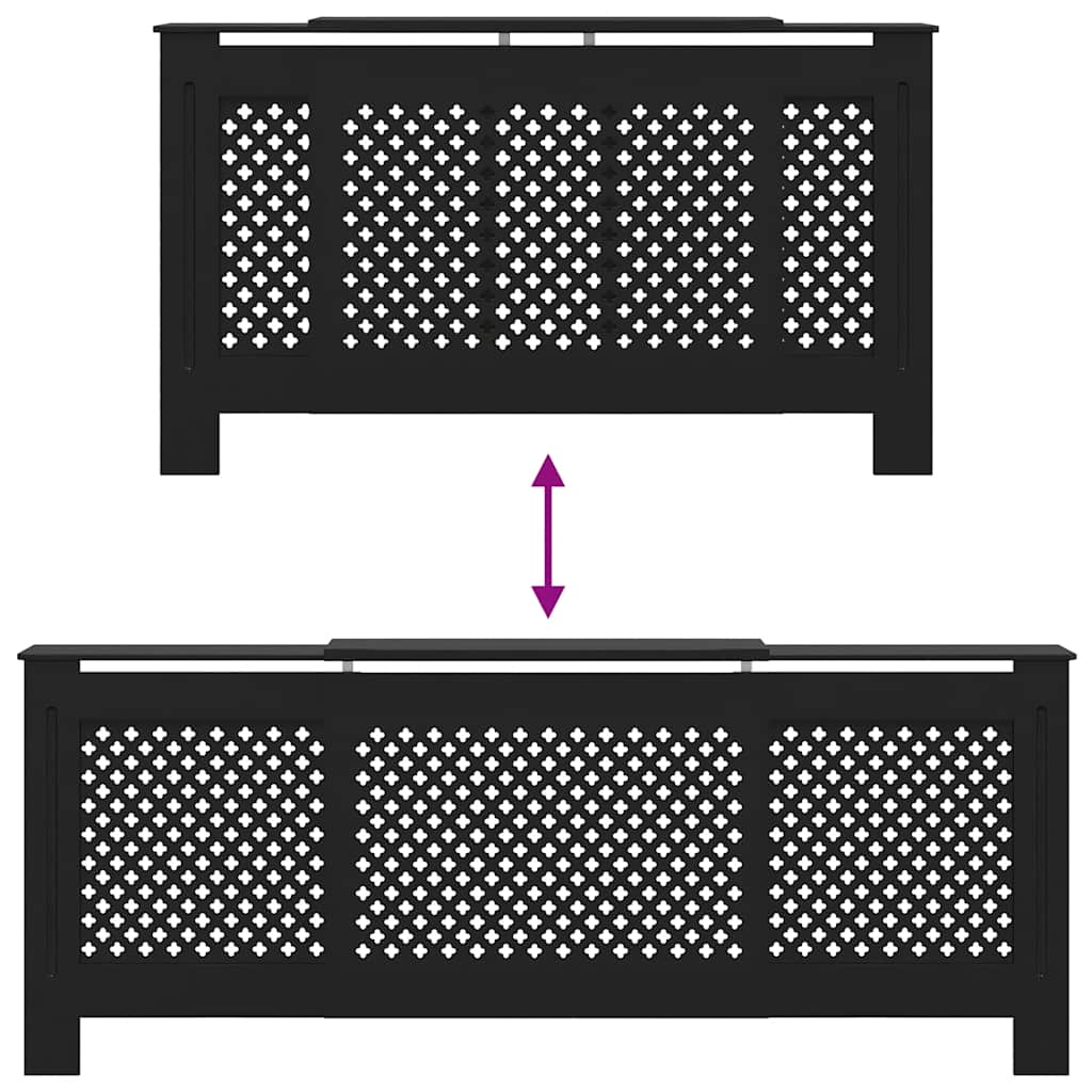 MDF Heizkörperverkleidung Schwarz 205 cm