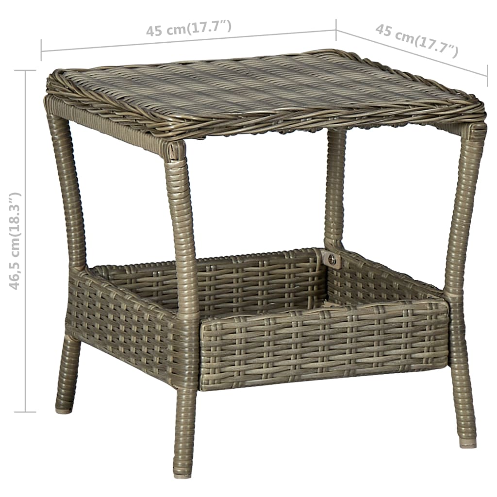 Gartentisch Braun 45x45x46,5 cm Poly Rattan