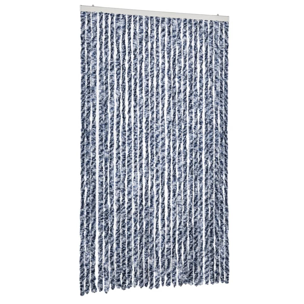 Insektenschutz-Vorhang Blau und Weiß 118x220 cm Chenille