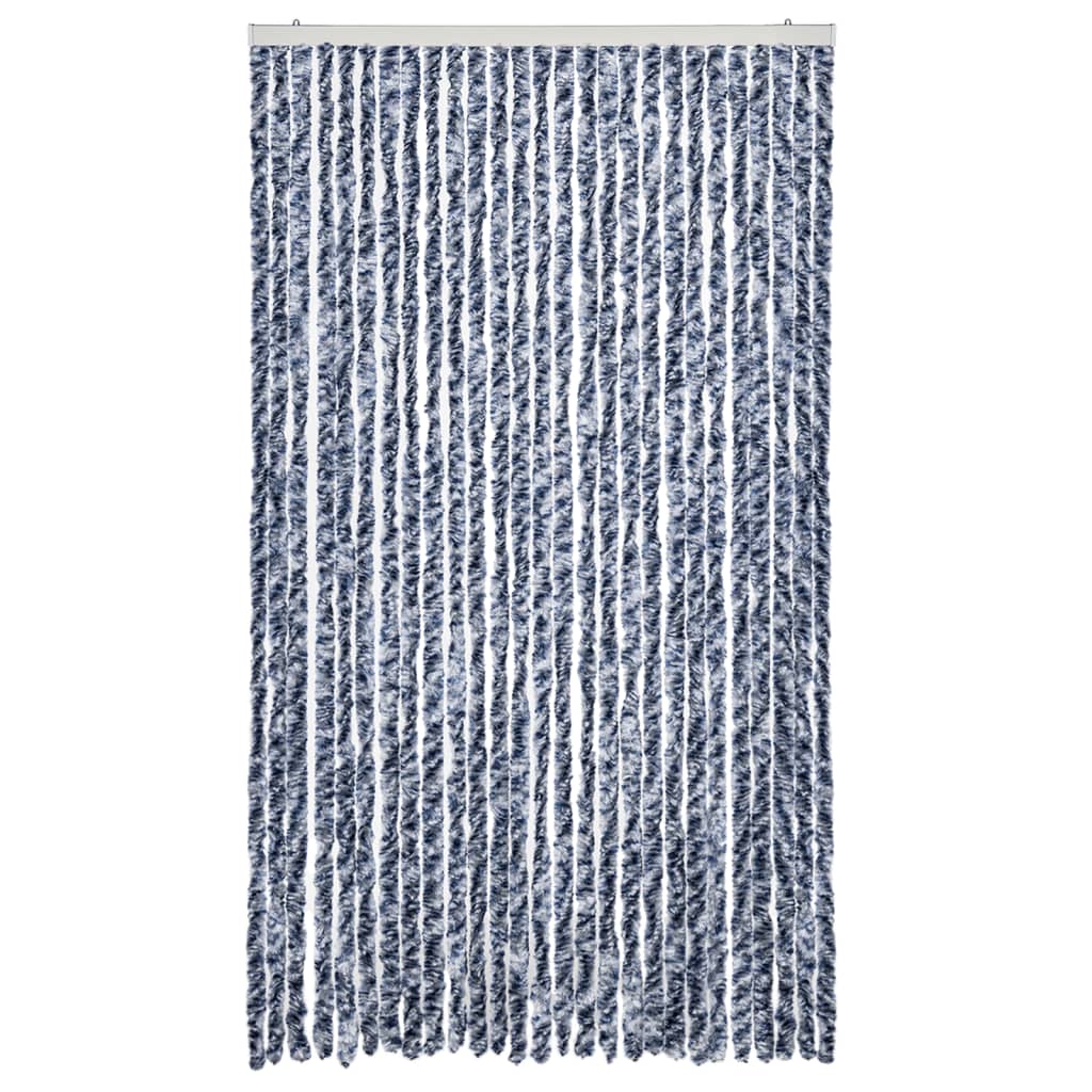 Insektenschutz-Vorhang Blau und Weiß 118x220 cm Chenille
