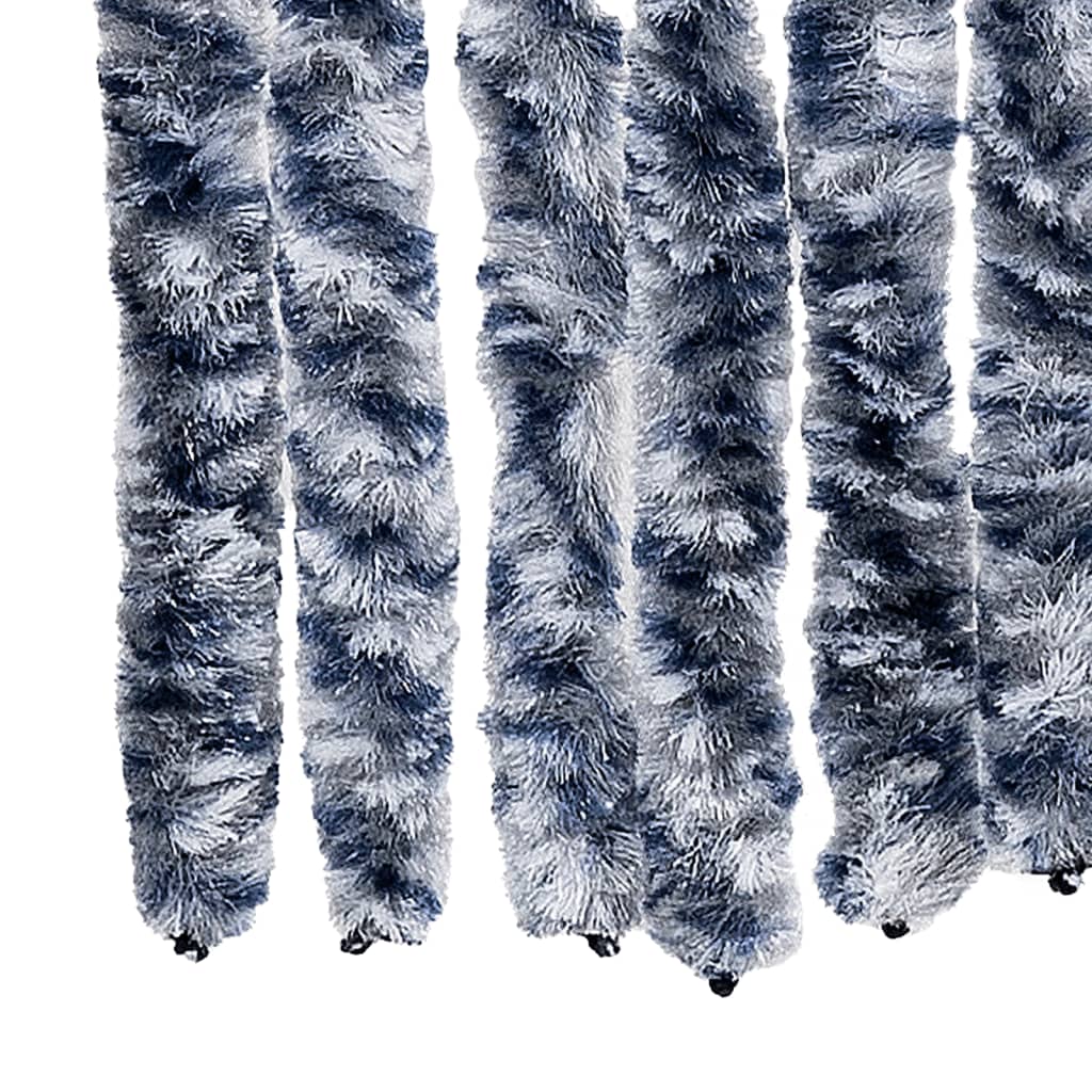 Insektenschutz-Vorhang Blau und Weiß 118x220 cm Chenille