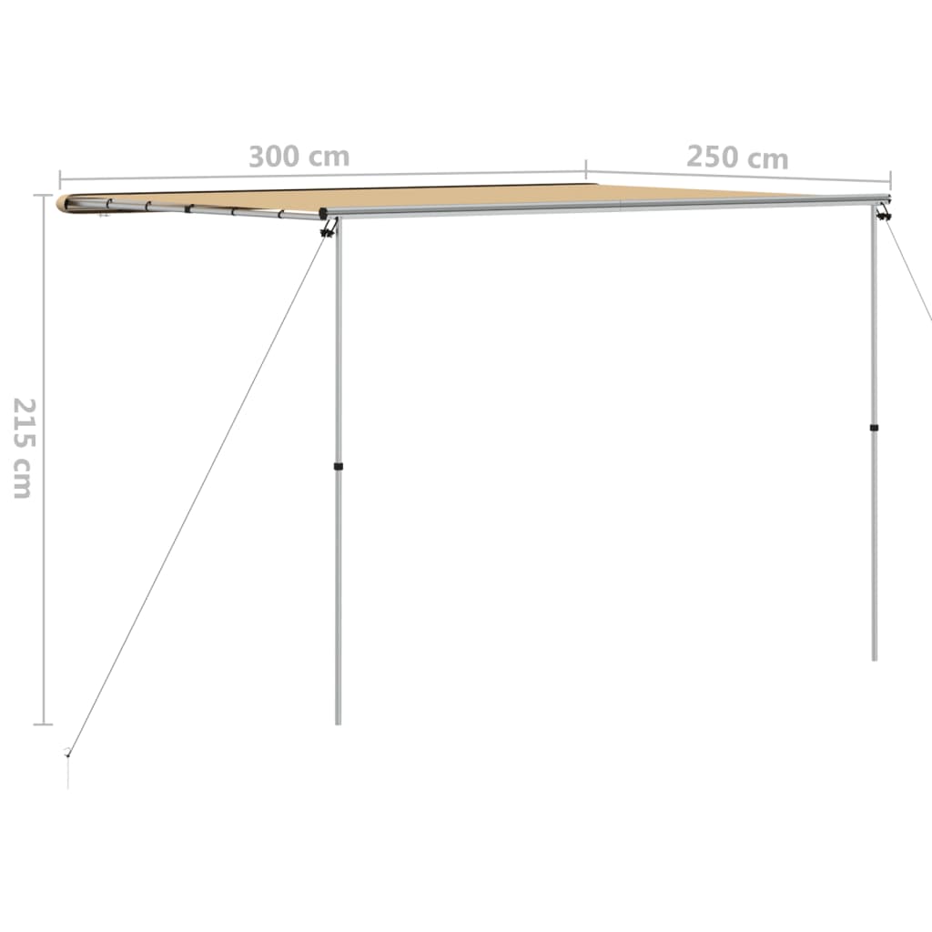 Wohnwagen-Markise 3x2,5x2,15 m Beige
