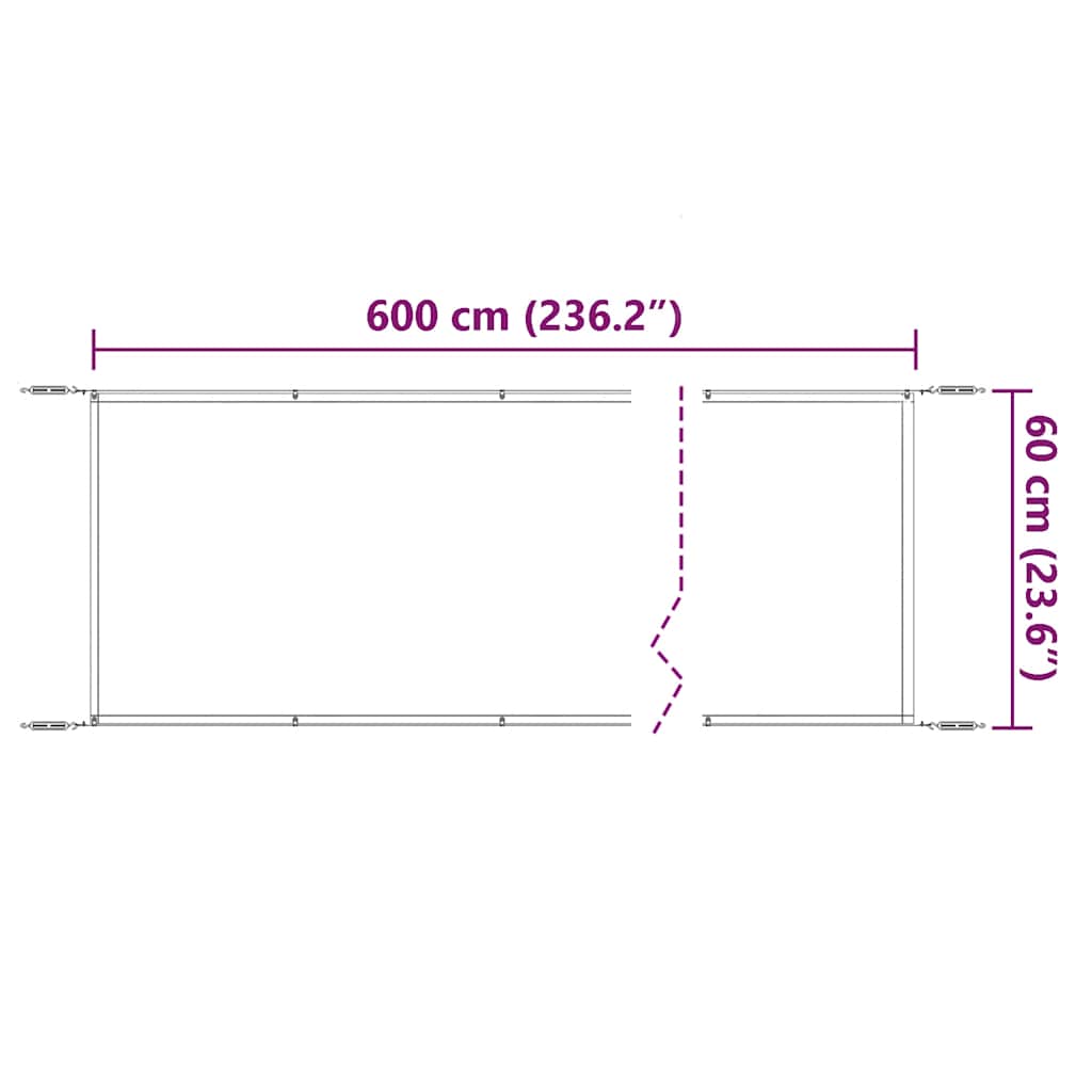 Senkrechtmarkise Anthrazit 60x600 cm Oxford-Gewebe