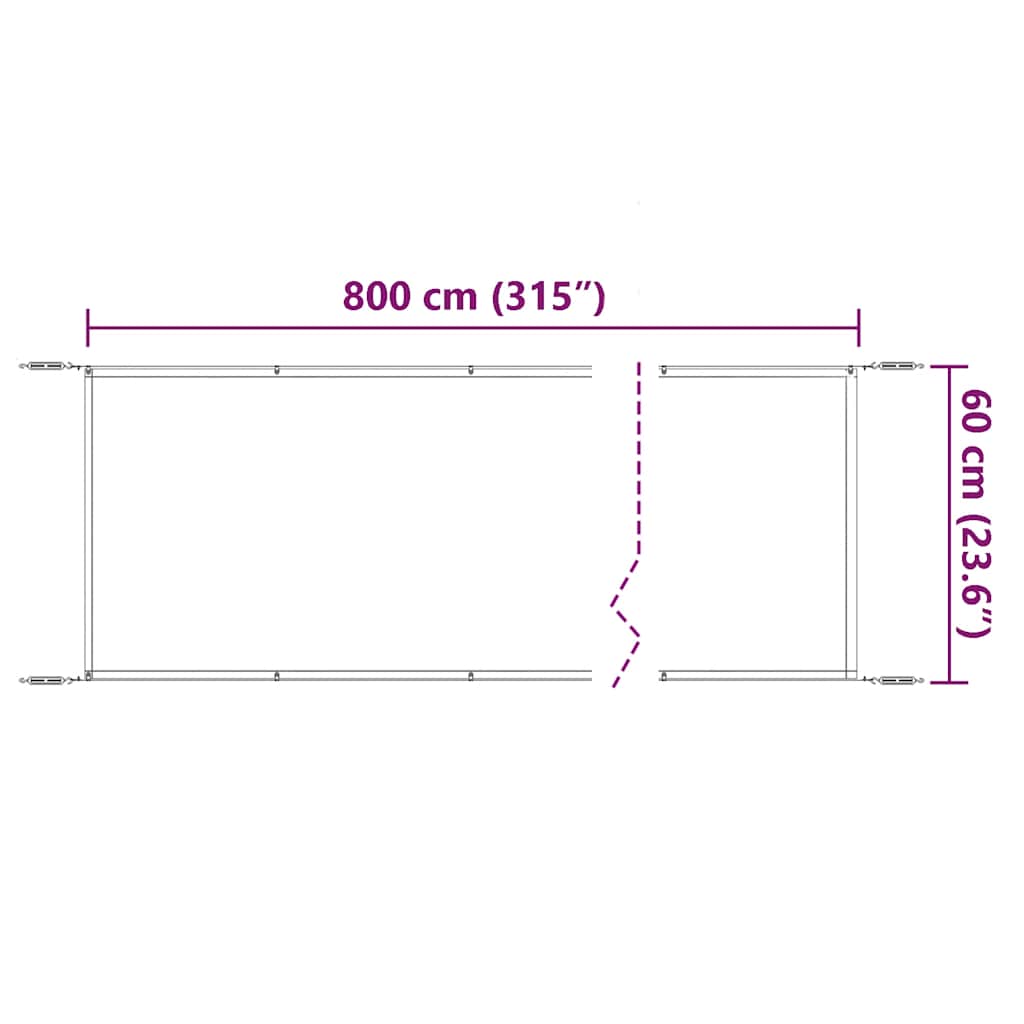 Senkrechtmarkise Hellgrün 60x800 cm Oxford-Gewebe