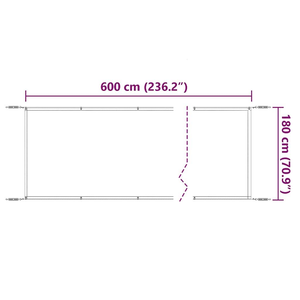Senkrechtmarkise Hellgrün 180x600 cm Oxford-Gewebe