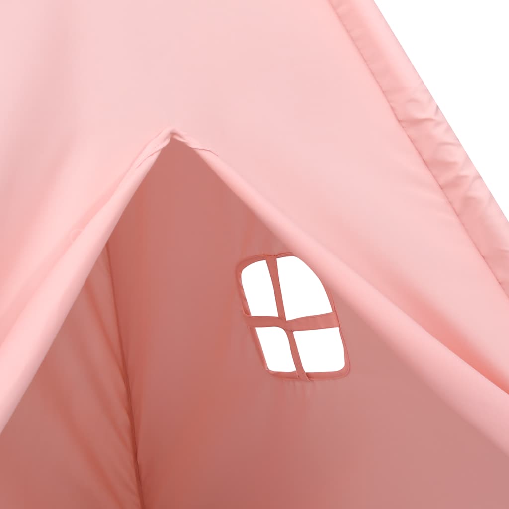 Kinder Tipi-Zelt mit Tasche Pfirsichhaut Rosa 120x120x150 cm