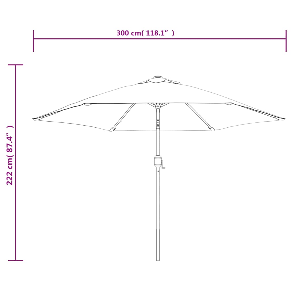 Sonnenschirm mit Metall-Mast 300 cm Terrakotta