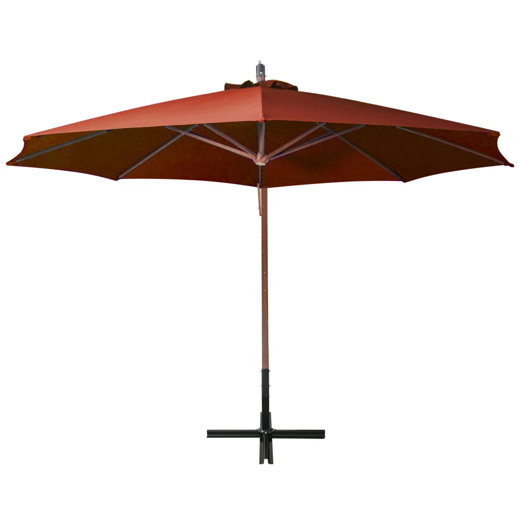 Ampelschirm mit Mast Terrakotta 3,5x2,9 m Massivholz Tanne