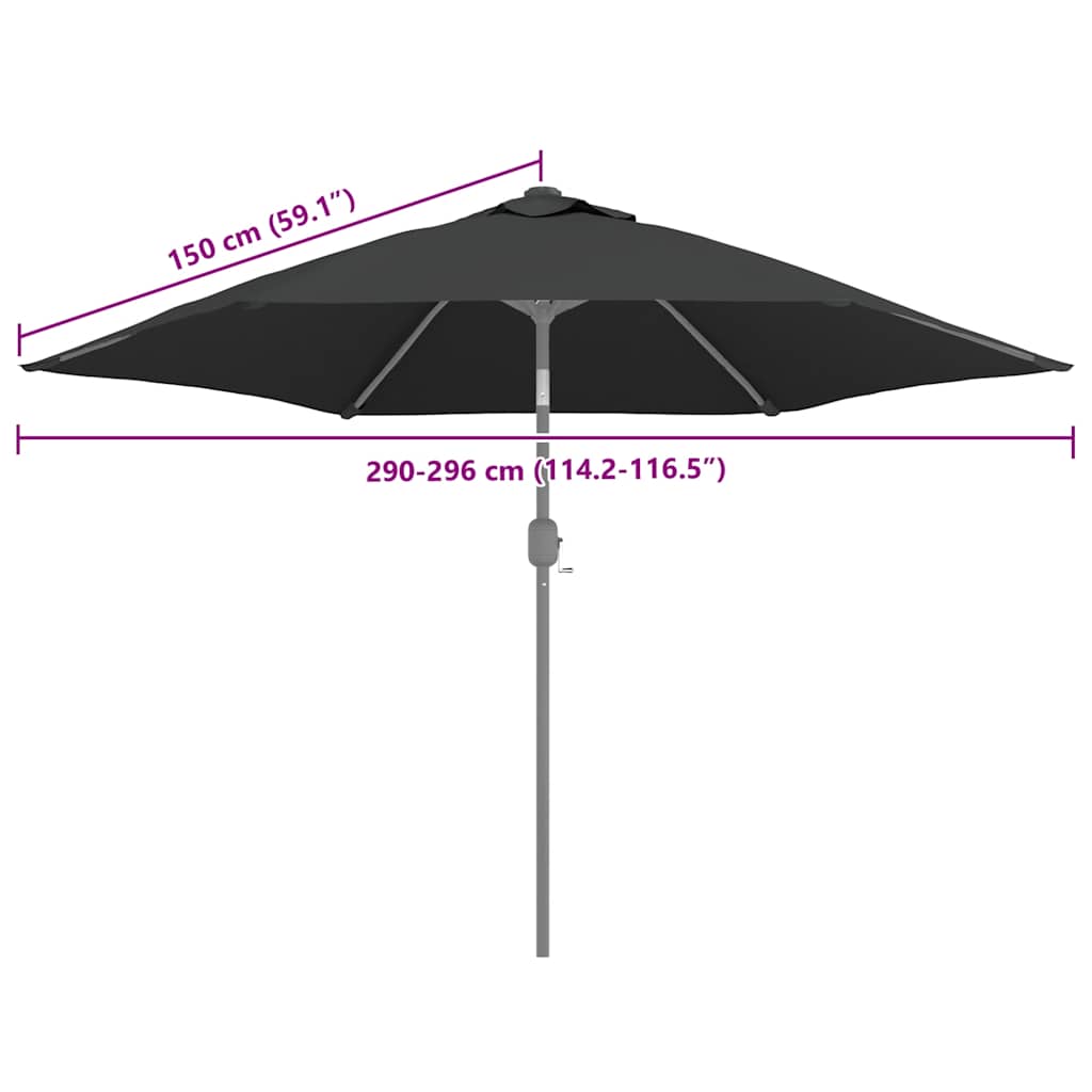 Ersatzbezug für Sonnenschirm Anthrazit 300 cm