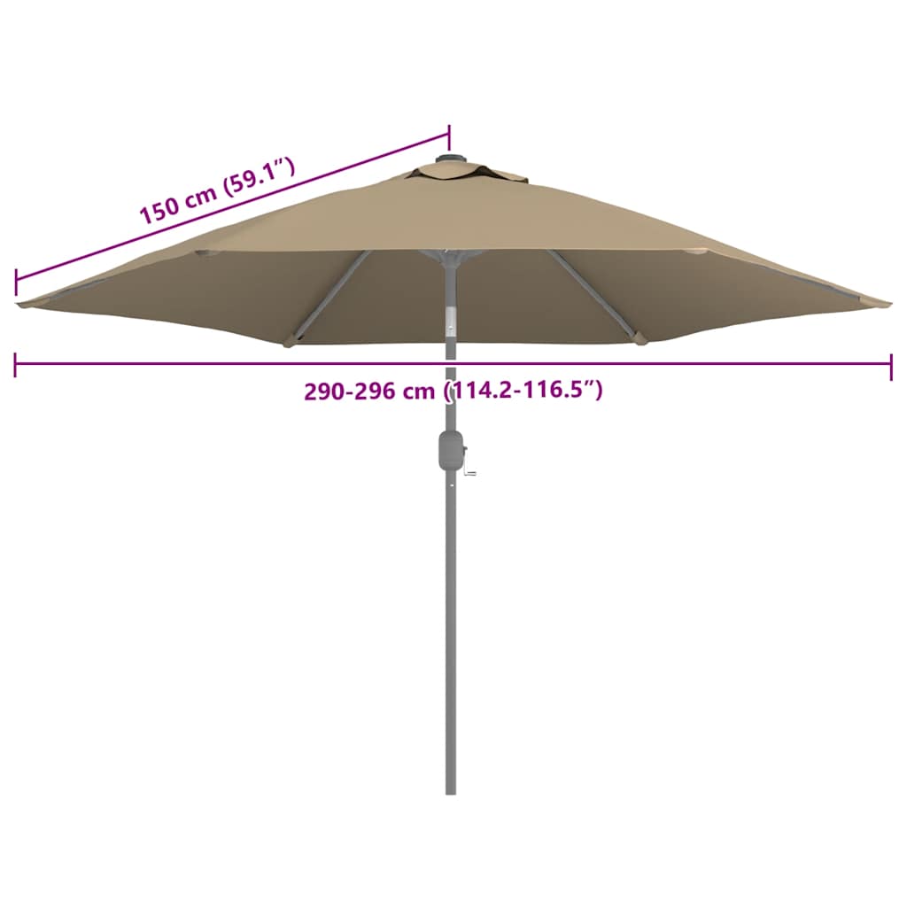 Ersatzbezug für Sonnenschirm Taupe 300 cm