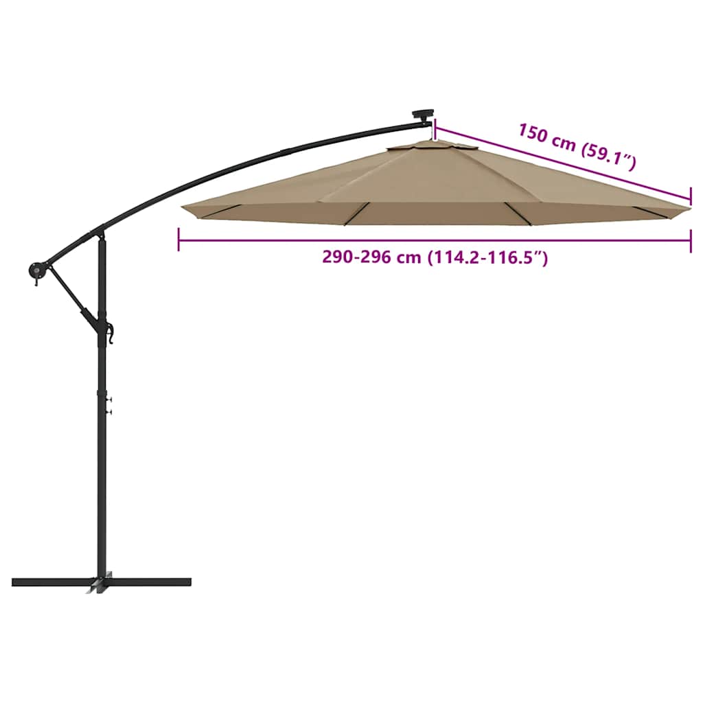 Ersatzbezug für Ampelschirm Taupe 300 cm