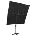 Sonnenschirm mit Aluminium-Mast 4-lagig Schwarz 250x250 cm