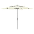Sonnenschirm mit Aluminium-Mast 3-lagig Sandfarbe 3 m