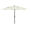 Sonnenschirm mit Aluminium-Mast 3-lagig Sandfarbe 3,5 m