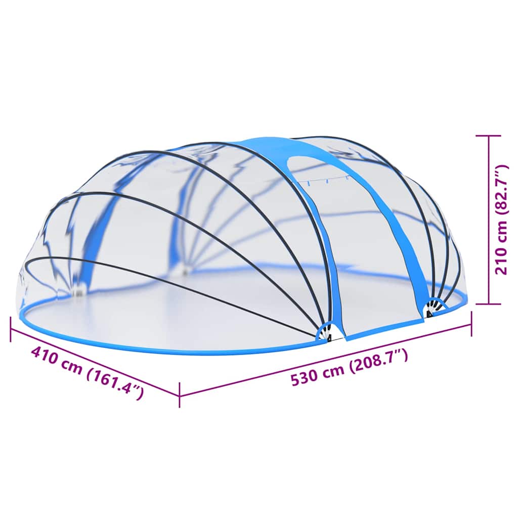 Pool-Kuppel Oval 530x410x210 cm