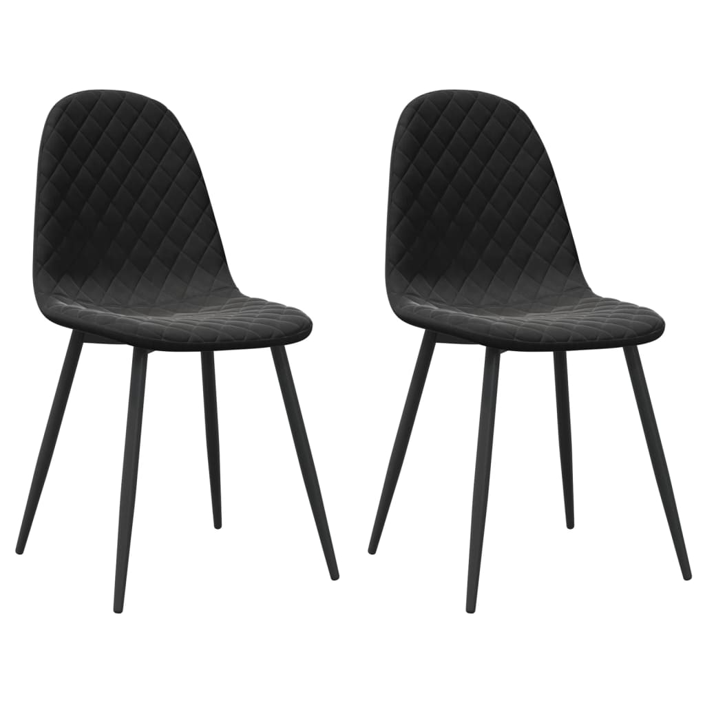 Esszimmerstühle 2 Stk. Schwarz Samt