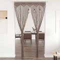 Makramee Vorhang Taupe 140x240 cm Baumwolle