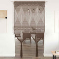 Makramee Vorhang Taupe 140x240 cm Baumwolle