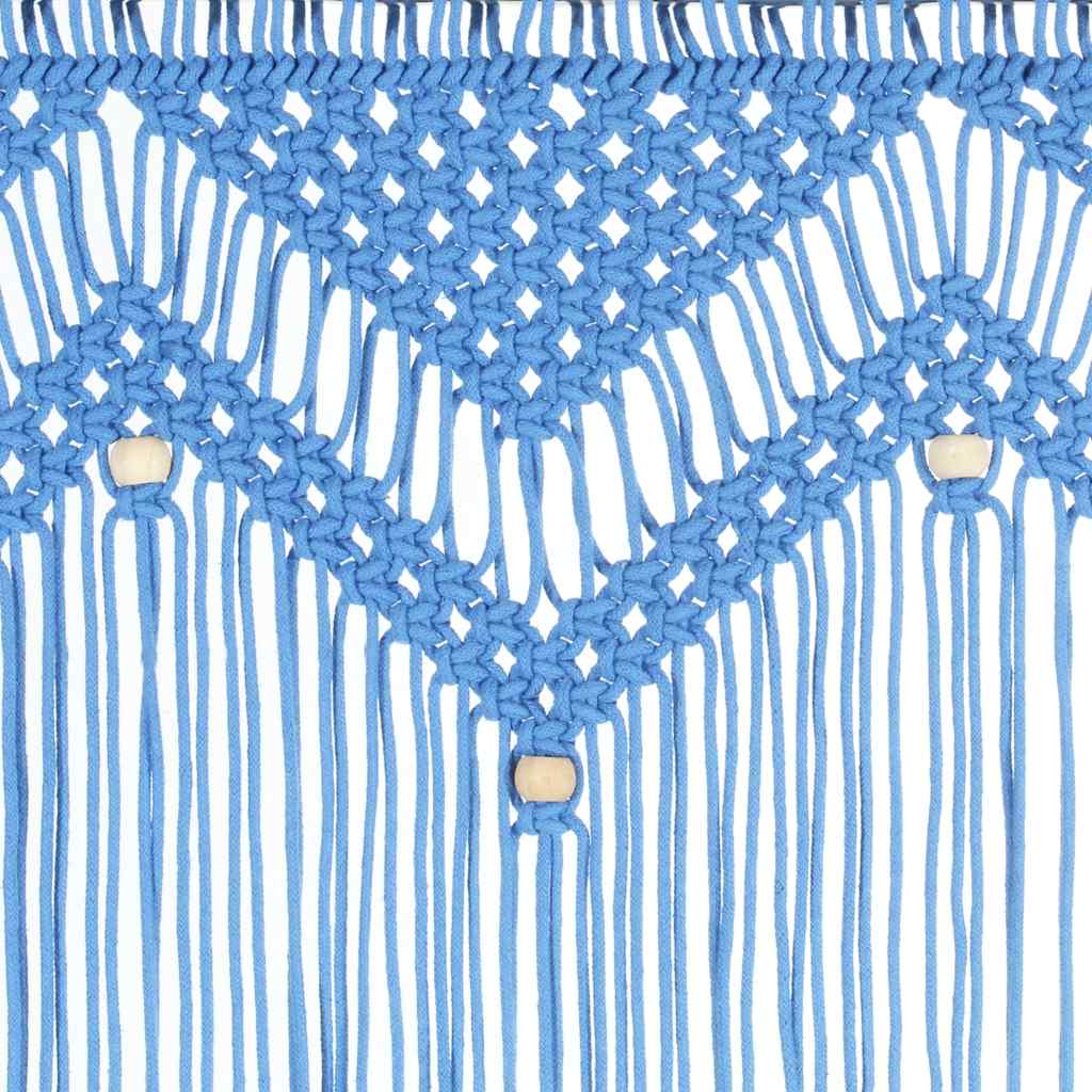 Makramee Vorhang Blau 140x240 cm Baumwolle