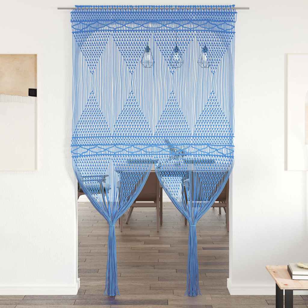 Makramee Vorhang Blau 140x240 cm Baumwolle